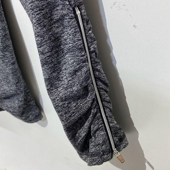 Tangerine Women's Charcoal Heather Ruched Side Zip Cropped Leggings Size Large - Picture 5 of 9